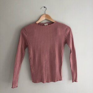 New ZARA 🌸 Girl's Rose Pink Scalloped Hem Ribbed Top